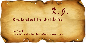 Kratochvila Jolán névjegykártya